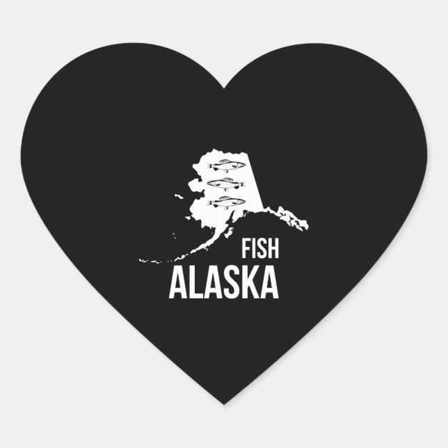 Fish Alaska Fishing design Heart Sticker (Front)