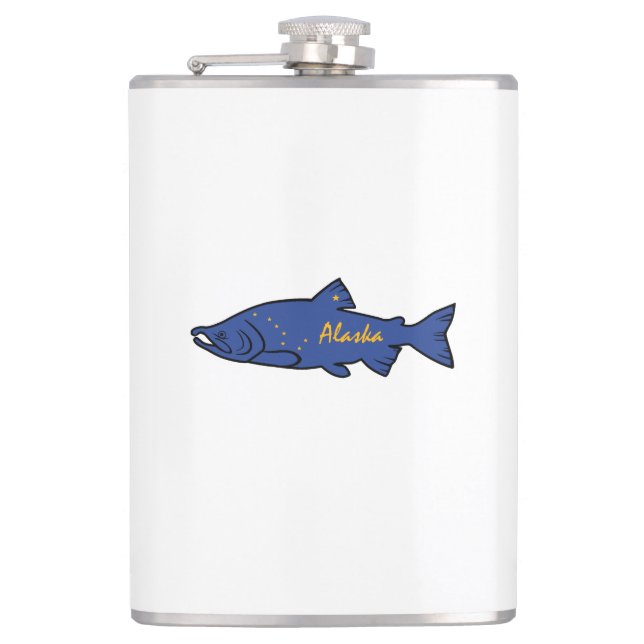 Fish Alaska Salmon Hip Flask (Front)