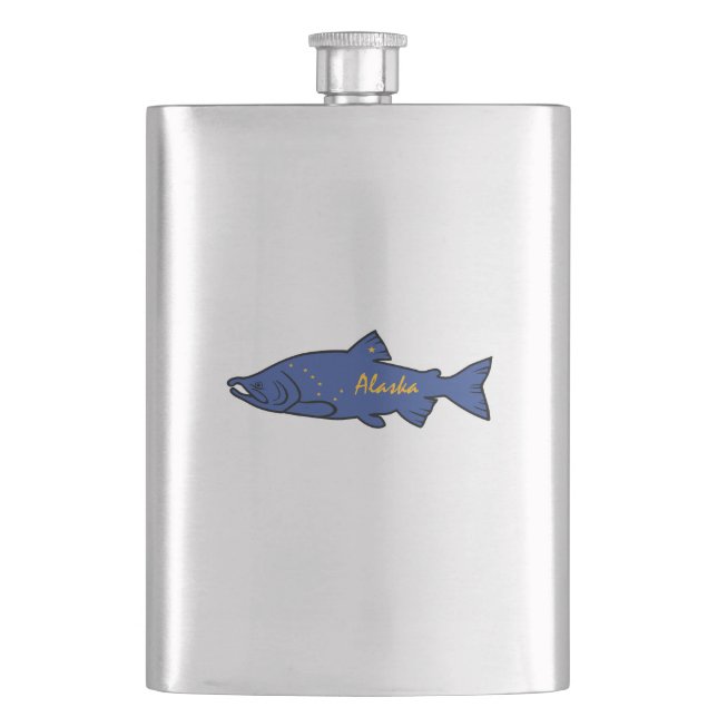 Fish Alaska Salmon Hip Flask (Front)