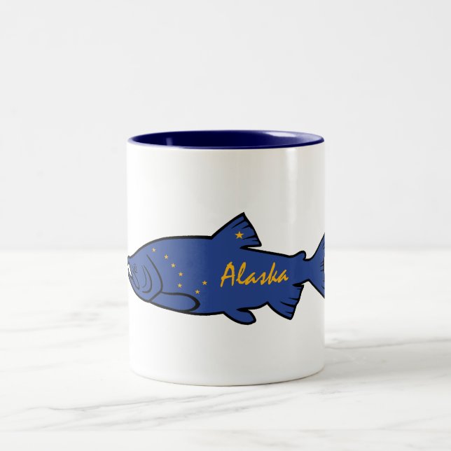Fish Alaska Salmon Two-Tone Coffee Mug (Center)