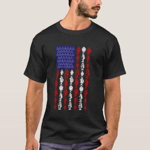 Fish American Flag Patriotic Fishing Lover 4th of T-Shirt