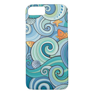 Fish Among The Waves Pattern Case-Mate iPhone Case