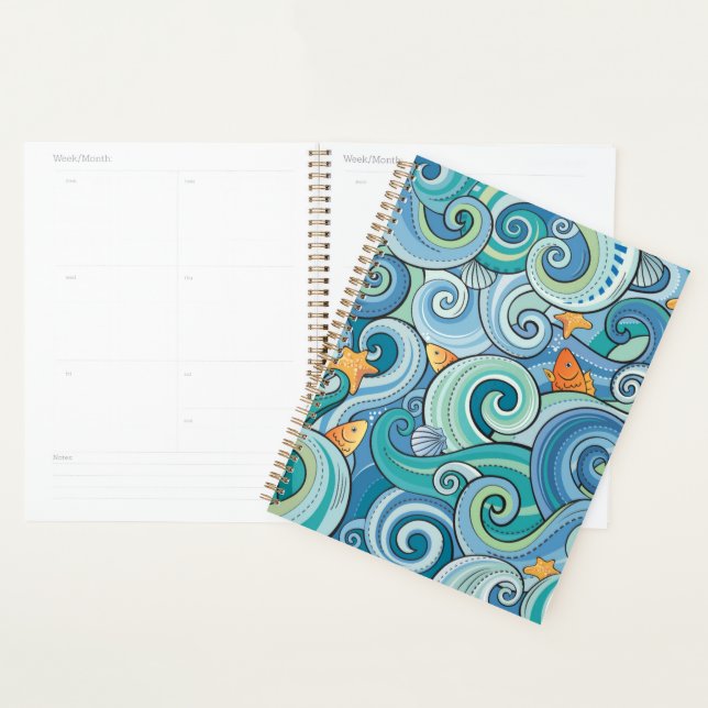 Fish Among The Waves Pattern Planner (Display)