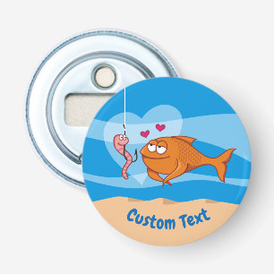 Fish and Bait in Love Bottle Opener