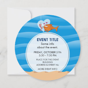 Fish and Bait in Love Invitation
