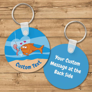 Fish and Bait in Love Keychain