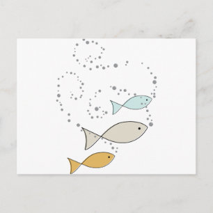 Fish and Bubbles Postcard