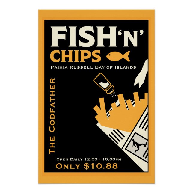 Fish And Chip Cafe Restaurant Business Poster (Front)