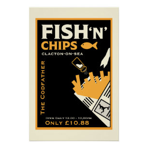 Fish And Chip Cafe Restaurant Business Poster