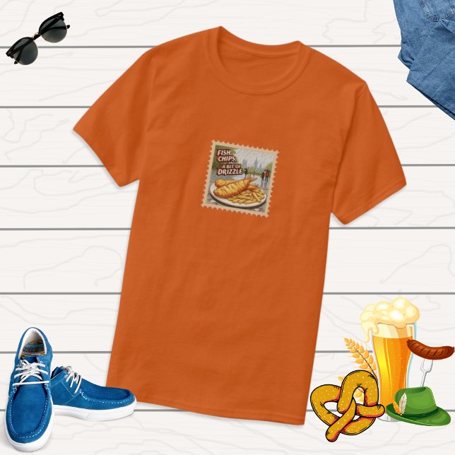 Fish and Chips London BigBen UK Foodie Travel Gift T-Shirt (Creator Uploaded)