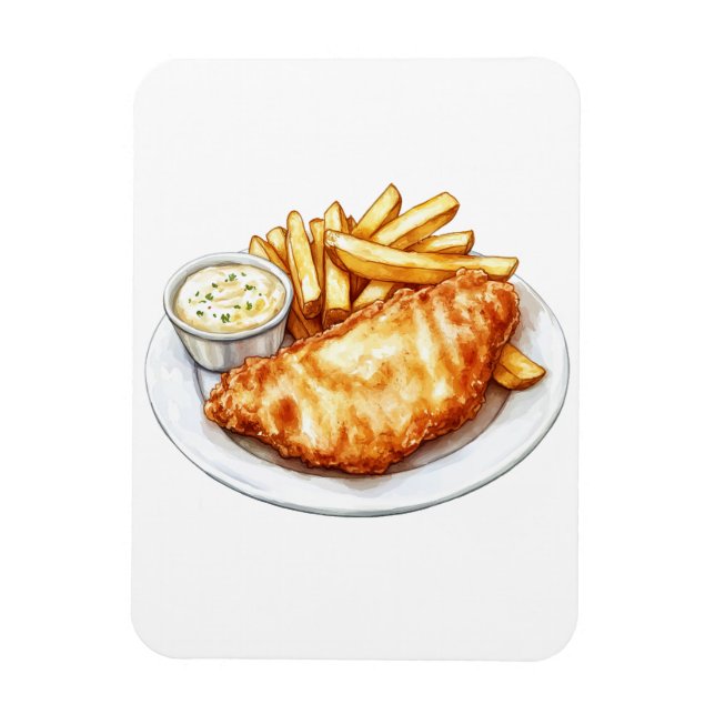 Fish and Chips Magnet (Vertical)