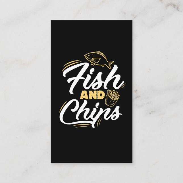 Fish and Chips Streetfood Foodie Nutrition Business Card (Front)