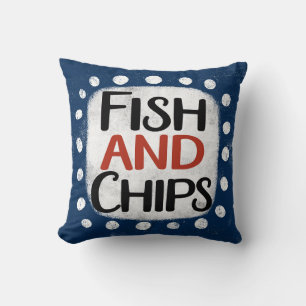 Fish And Chips Throw Pillow