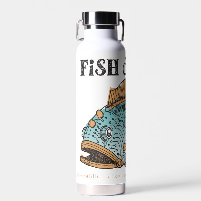 "Fish and Chips, Ultimate Dad Joke" water bottle (Front)