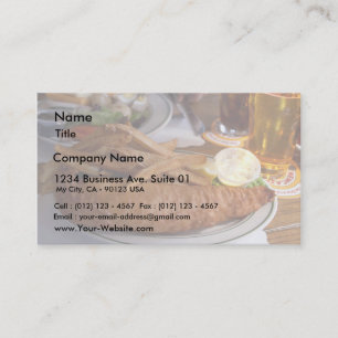Fish And Chips With A Pint Of Cider Business Card