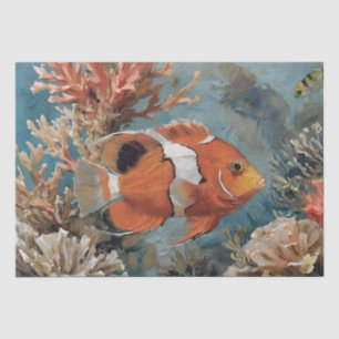 Fish and Coral Acrylic Painting  Tissue Paper