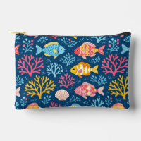 Fish and coral nautical blue