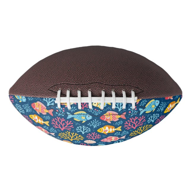 Fish and coral nautical blue football (Front)