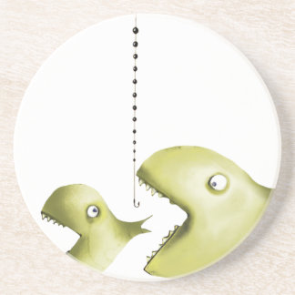 fish and fishing line coaster