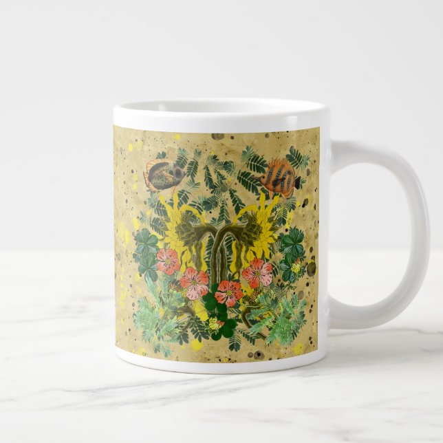 Fish and Florals Large Coffee Mug (Right)