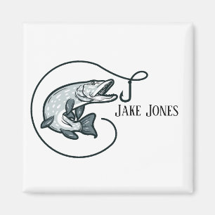 Fish and Hook Personalised Magnet