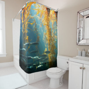 Fish and Kelp Shower Curtain