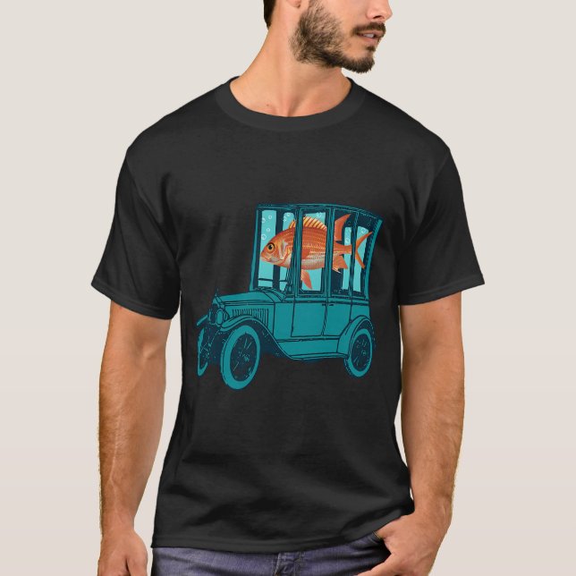 Fish and old car collage T-Shirt (Front)