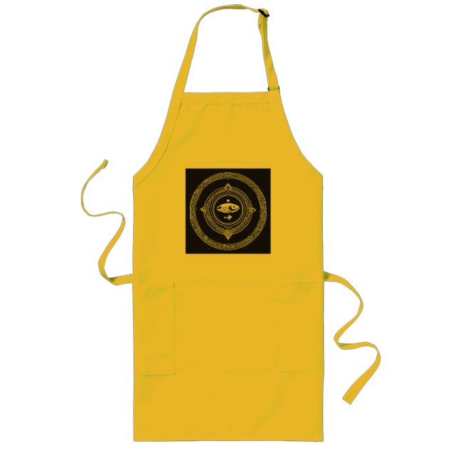 Fish and River Symbol – Christian T-Shirt Vector  Long Apron (Front)