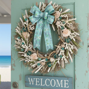 Fish and shells satin ribbon