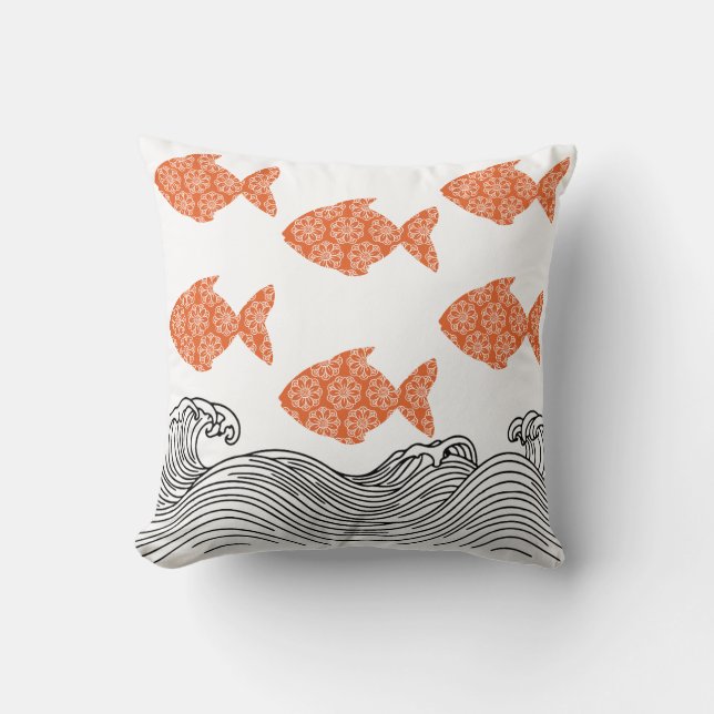 Fish and Waves  Cushion (Front)