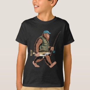 Fish Angler Fisherman Bigfoot Sasquatch Walleye Fi T-Shirt