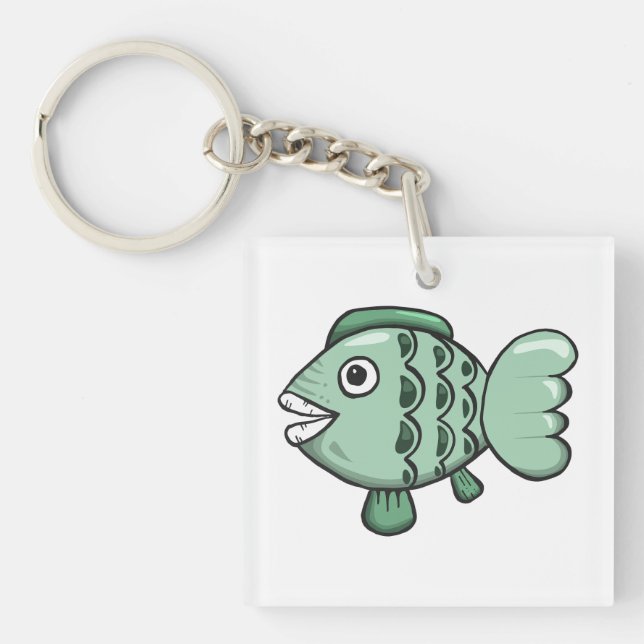 Fish, Animal, Drawing Key Ring (Front)