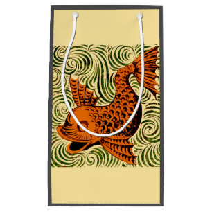 Fish Antique Tile Old art ancient de morgan art Small Gift Bag