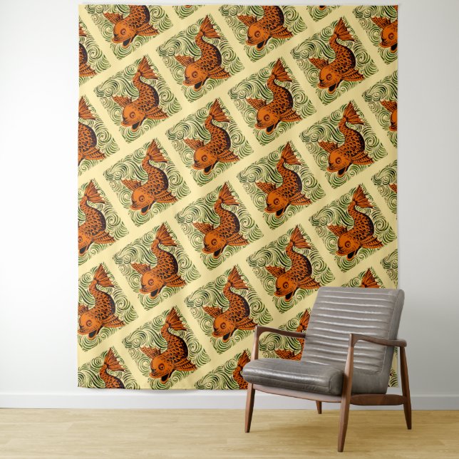 Fish Antique Tile Old art ancient Tapestry (In Situ)