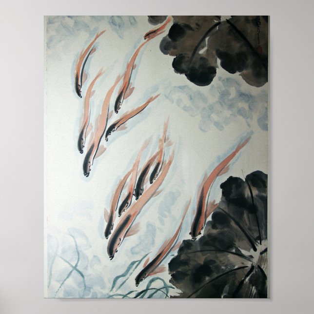 Fish are Friends Oriental Painting     Poster (Front)