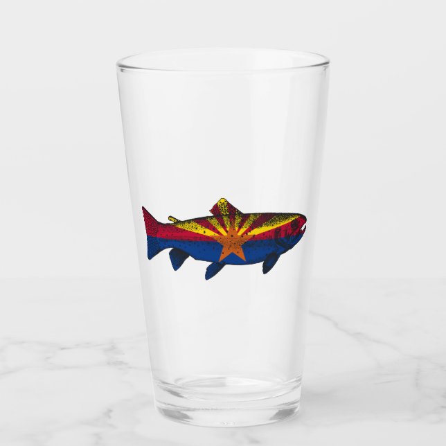 Fish Arizona Flag Trout Glass (Front)