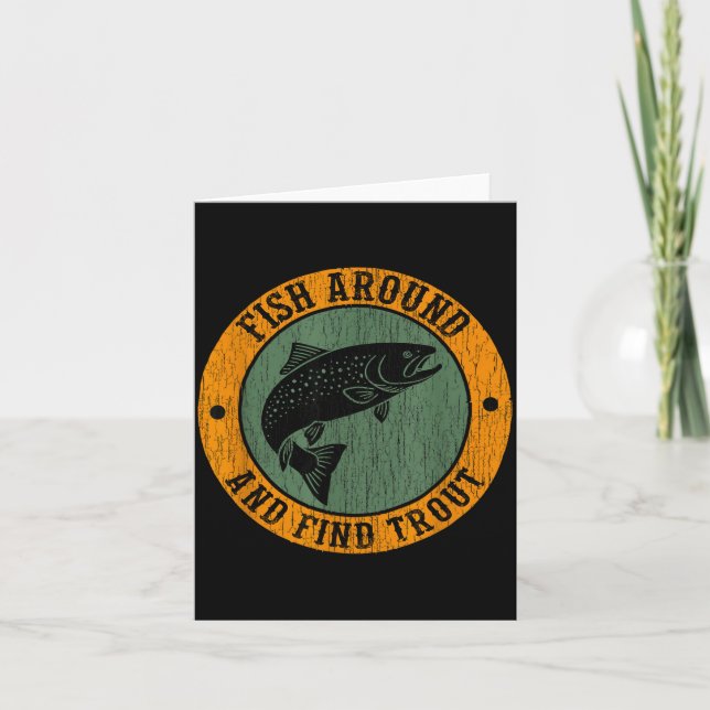 Fish Around &amp; Find Rainbow Trout Fly Fishing G Card (Front)