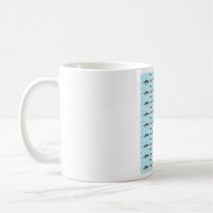 Fish art blue pattern coffee mug