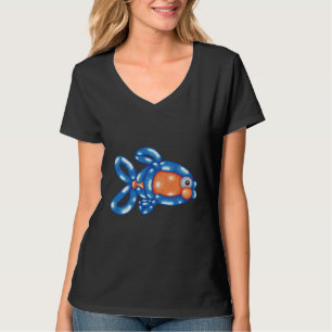 Fish Art Desgign Orange And Blue Balloon Twisting T-Shirt