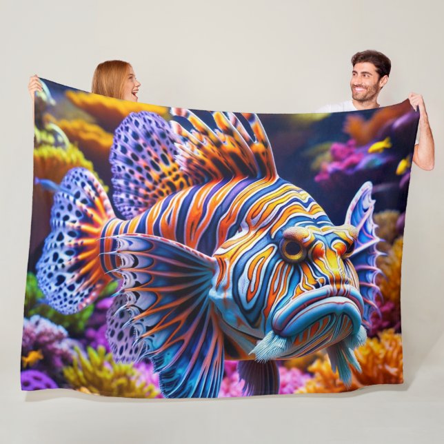 Fish Art Fleece Blanket (In Situ)