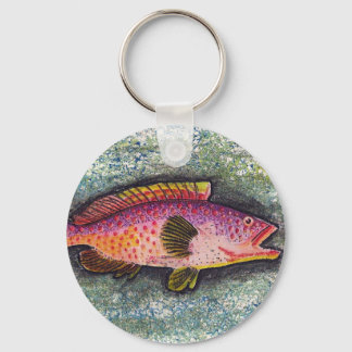 FISH ART, GRUNGE FISH KEYCHAIN