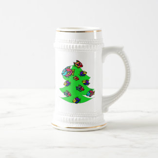 fish at Christmas tree Beer Stein