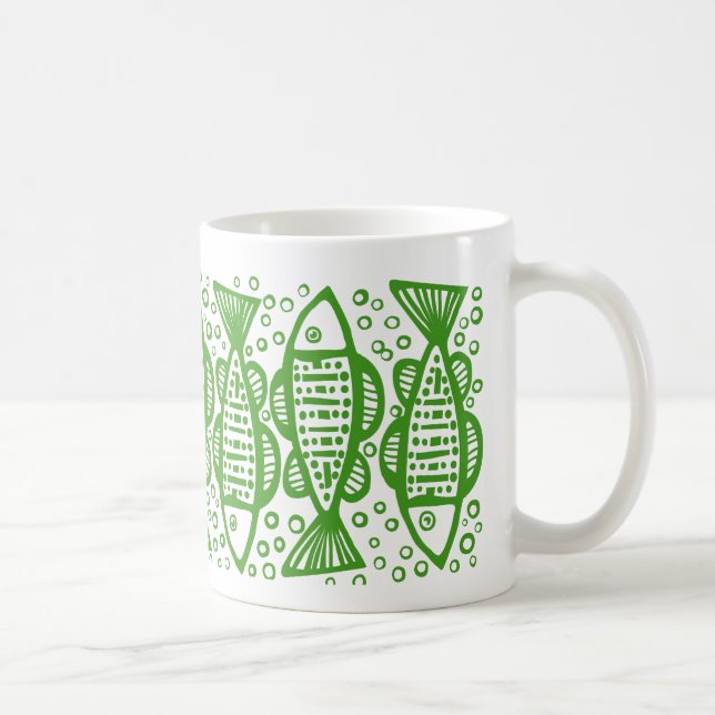 Fish - Avocado Green Coffee Mug (Right)