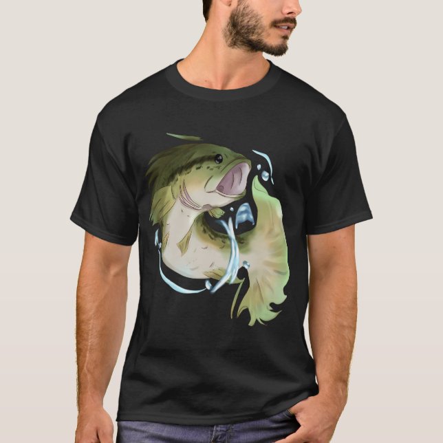 Fish Bass (green version) T-Shirt (Front)