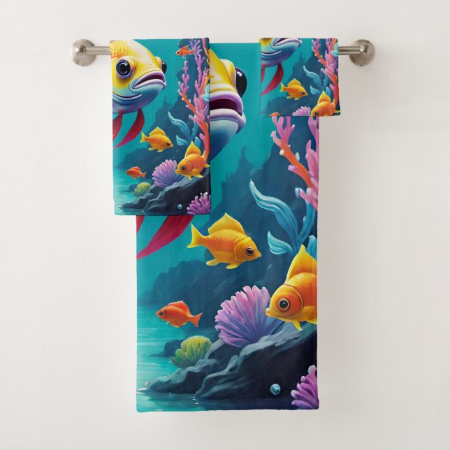 fish  bath towel set (Insitu)