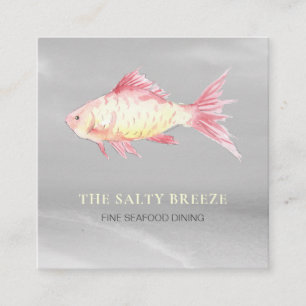 *~* Fish Beach CORAL Sand Sea Dining Tropical Square Business Card