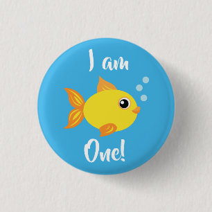 Fish Birthday Party Under the Sea 3 Cm Round Badge