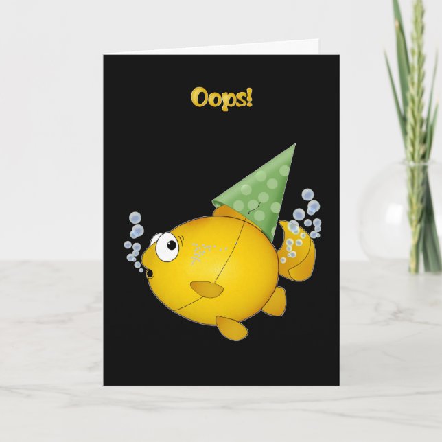 FISH birthday tooting oops! Card (Front)