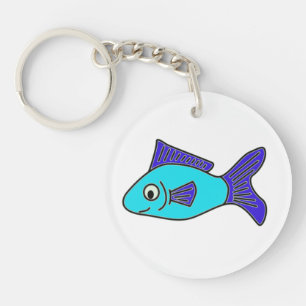 Fish, blue key ring
