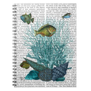 Fish Blue Shells and Corals Spiral Notebook